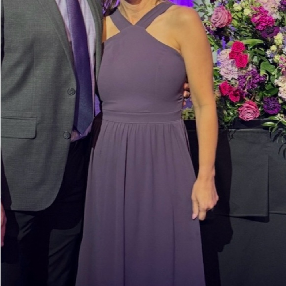 Lulu's Purple Midi A-Line Dress with Pleats